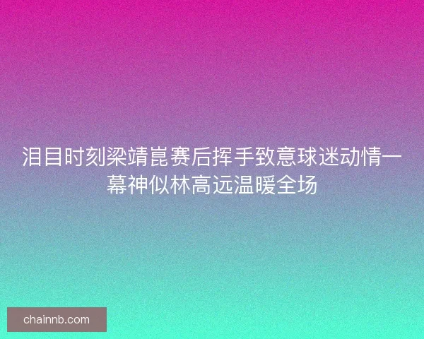 泪目时刻梁靖崑赛后挥手致意球迷动情一幕神似林高远温暖全场